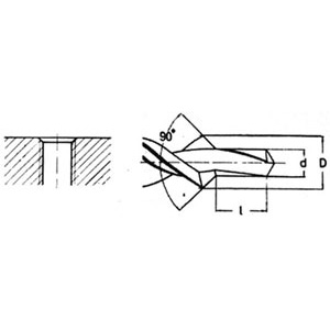 8538GE - PUNTE CORTE COMBINATE PER FORI DA FILETTARE A 90° ROTAZIONE DESTRA - Orig. Hartner